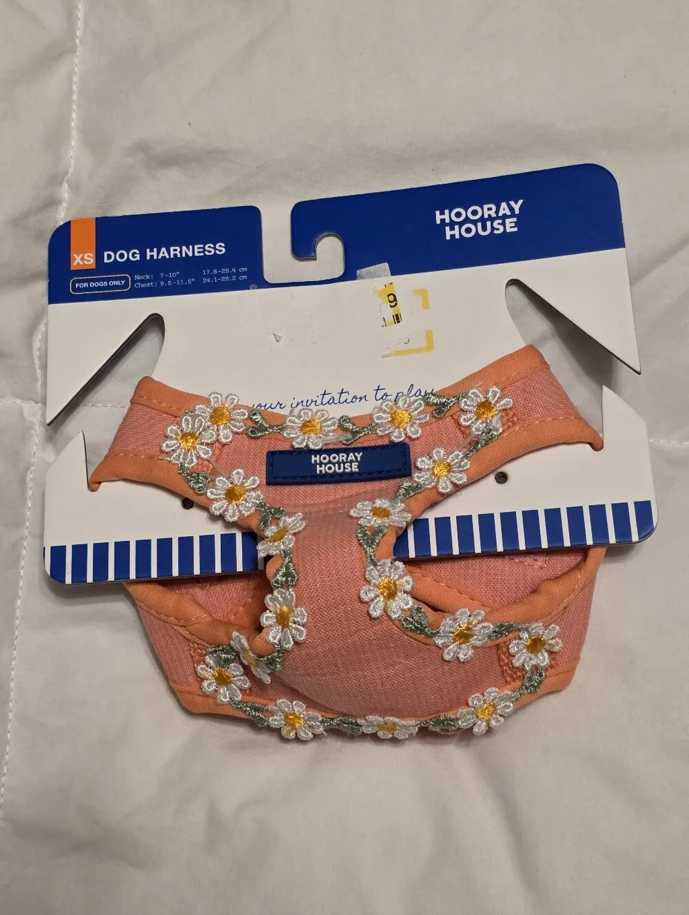 Pink Floral Embroidered Extra Small Dog Harness